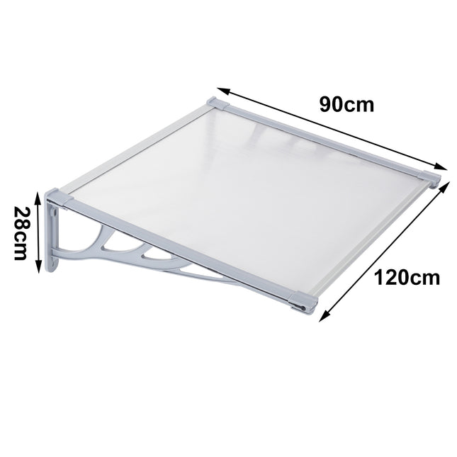 Grey Straight Door Canopy Awning Shade Shelter, 120x90x28CM
