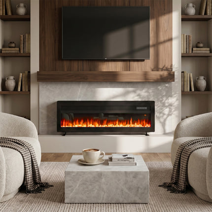 40 Inch Wall Mounted/Freestanding Electric Fireplace with Adjustable Flames