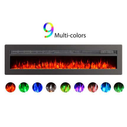 50 Inch Wall Mounted/Freestanding Electric Fireplace with Adjustable Flames