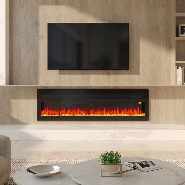 50 Inch Wall Mounted/Freestanding Electric Fireplace with Adjustable Flames