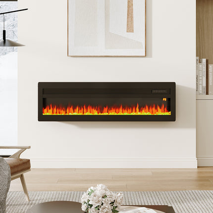 50 Inch Wall Mounted/Freestanding Electric Fireplace with Adjustable Flames