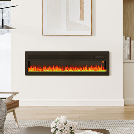 50 Inch Wall Mounted/Freestanding Electric Fireplace with Adjustable Flames