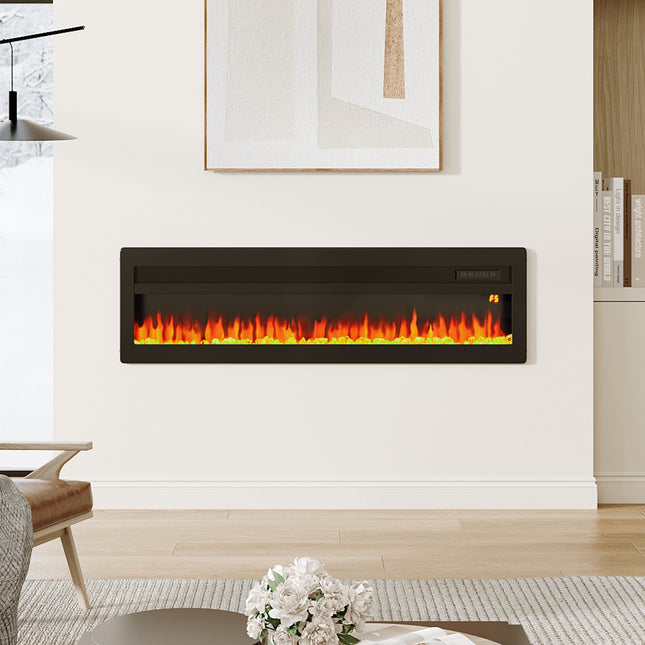 50 Inch Wall Mounted/Freestanding Electric Fireplace with Adjustable Flames