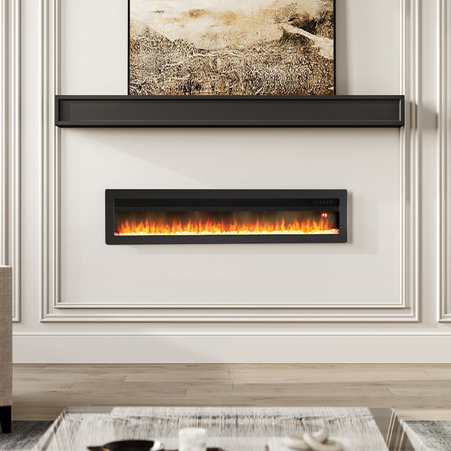 60 Inch Wall Mounted/Freestanding Electric Fireplace with 9 Flame Colours and Remote Control