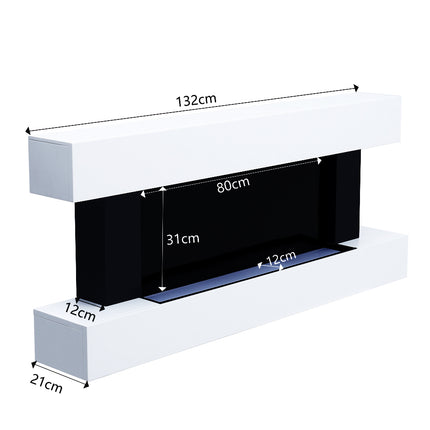 132cm Wall Mounted/Freestanding Electric Fireplace with Mantel