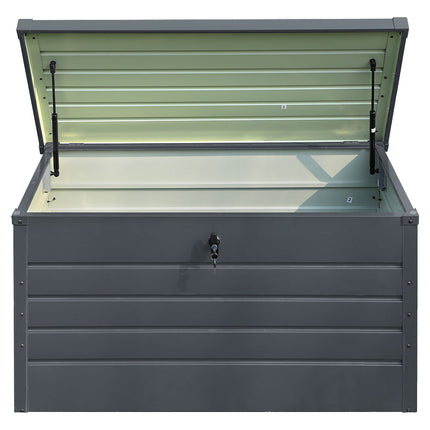 120CM Garden Storage Box Chest Lockable Tool Organizer Dark Grey