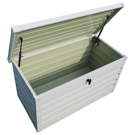 120CM Garden Storage Box Chest Lockable Tool Organizer White
