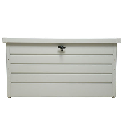 120CM Garden Storage Box Chest Lockable Tool Organizer White