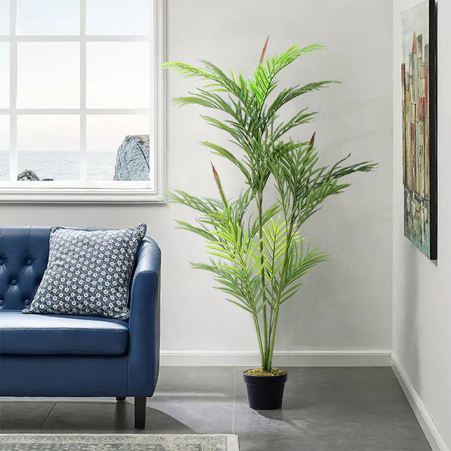 Outdoor Realistic Artificial Palm Tree Plant in Pot, 150CM