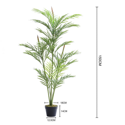 Outdoor Realistic Artificial Palm Tree Plant in Pot, 150CM