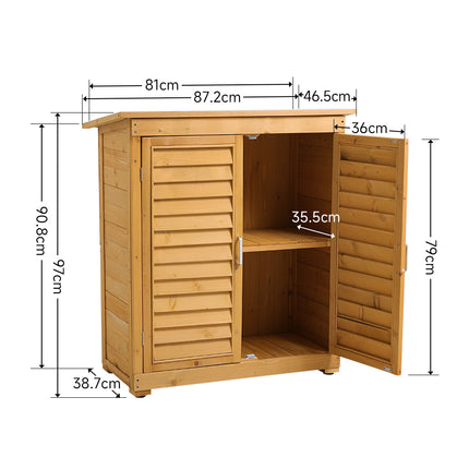 Outdoor Solid Wood Storage Cabinet Garden Tool Shed