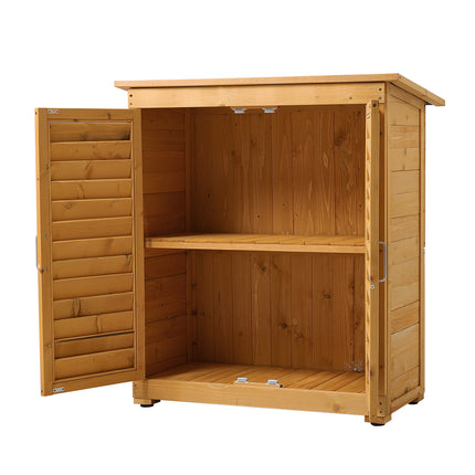 Outdoor Solid Wood Storage Cabinet Garden Tool Shed