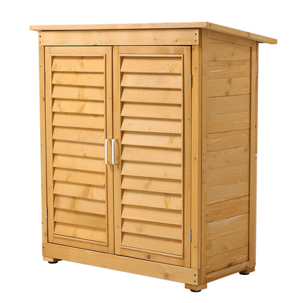 Outdoor Solid Wood Storage Cabinet Garden Tool Shed