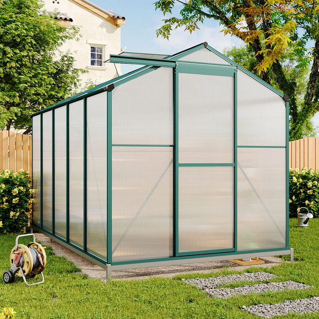 Green Framed Garden Greenhouse with 2 Vents, 10 x 6 ft