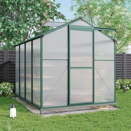 8' x 6' ft Garden Hobby Greenhouse Green Framed with Vents