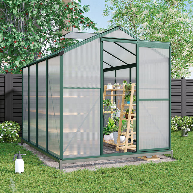 8' x 6' ft Garden Hobby Greenhouse Green Framed with Vents