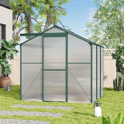 6ft x 6ft Garden Greenhouse Aluminium Polycarbonate Green Plant Housing With Vents