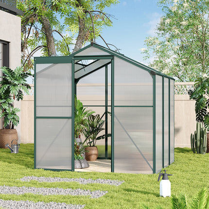 6ft x 6ft Garden Greenhouse Aluminium Polycarbonate Green Plant Housing With Vents