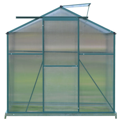 4ft x 6ft Garden Greenhouse Aluminium Polycarbonate Green Plant Housing With Base