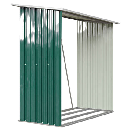 Garden Firewood Log Shed Storage Stand Tool House Green