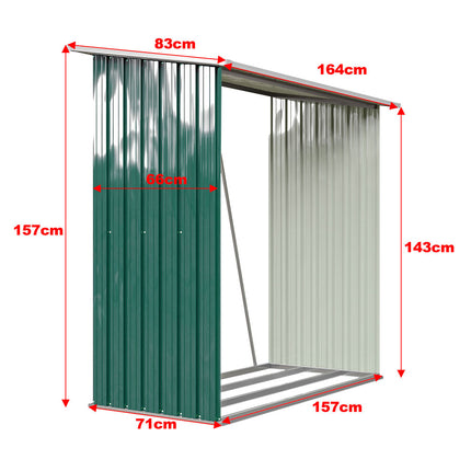 Garden Firewood Log Shed Storage Stand Tool House Green