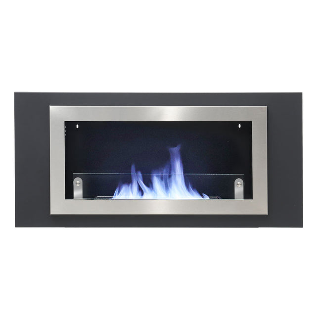 114.5cm Bio-Ethanol Mounted Biofire Fire Wall with Modern Home Deco Inset Fireplace