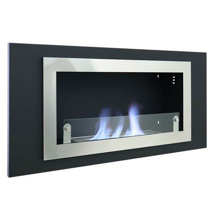 114.5cm Bio-Ethanol Mounted Biofire Fire Wall with Modern Home Deco Inset Fireplace