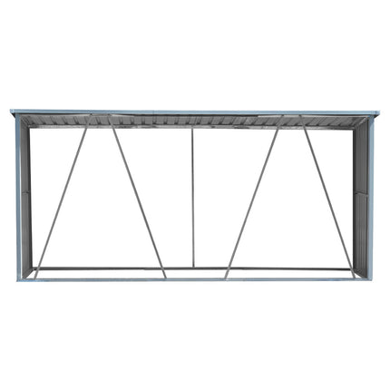Charcoal Black Zinc Steel Firewood Log Storage Shed