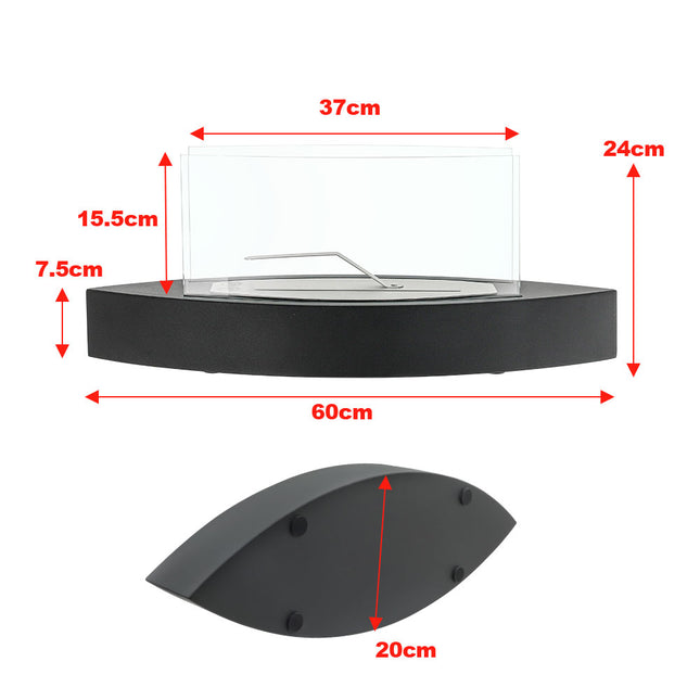 Unique Smokeless Stainless Steel Tabletop Ethanol Fireplace, Black
