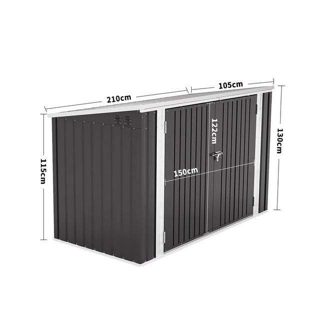 Metal Lockable Garden Bike Shed Bicycle Storage Shed