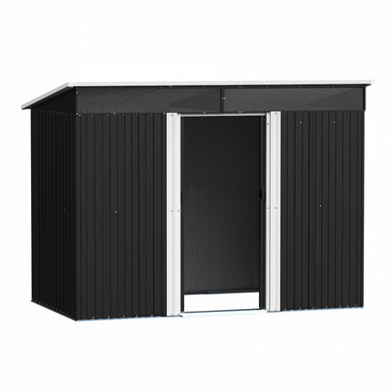 Garden Metal Storage Shed with Lockable Sliding Doors