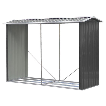 Anthracite Outdoor Garden Steel Log Storage Shed