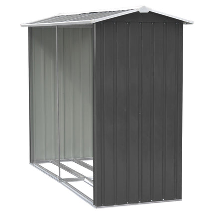 Anthracite Outdoor Garden Steel Log Storage Shed