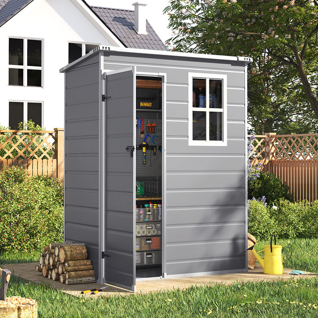 Plastic Outdoor Garden Tool Shed Grey