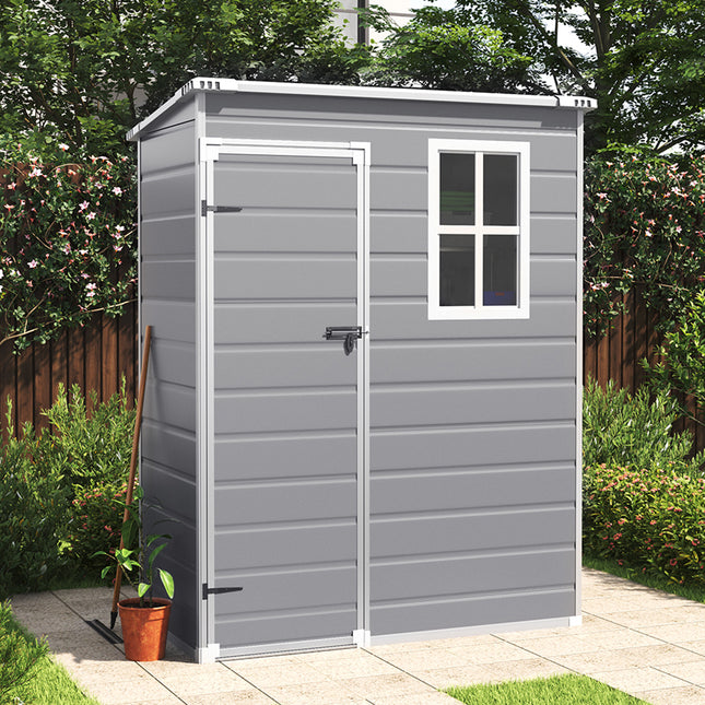 Plastic Outdoor Garden Tool Shed Grey