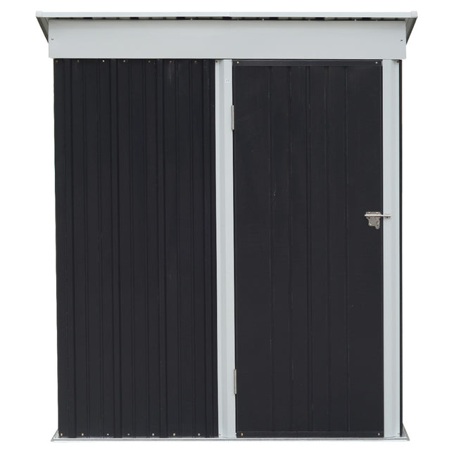Charcoal Black 3x5ft Storage Shed with Shelves