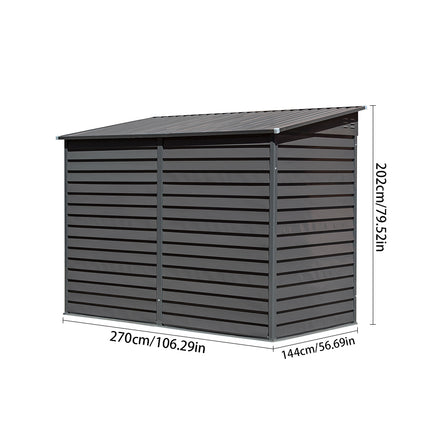 Light Grey Outdoor Steel Motorcycle Storage Shed