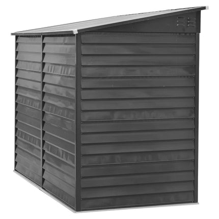 Charcoal Black Outdoor Garden Steel Storage Shed