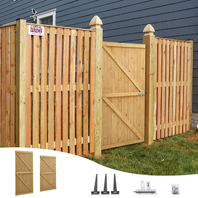 Pine Wood Garden Gate with Latch 152/183cm H