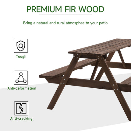 150cm Solid Wood Rectangle Picnic Table and Bench Set