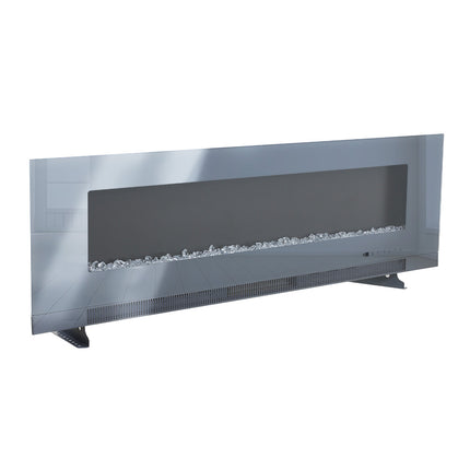 Grey 60-inch Wall Mounted Electric Fireplace with Remote Control