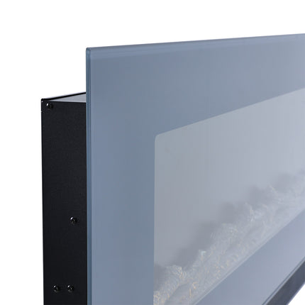 Grey 60-inch Wall Mounted Electric Fireplace with Remote Control