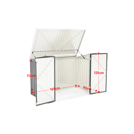 Steel Trash Can Recycle Bin Enclosure Storage Shed