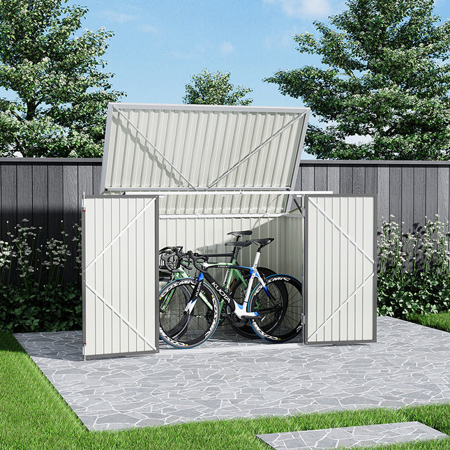 Steel Trash Can Recycle Bin Enclosure Storage Shed