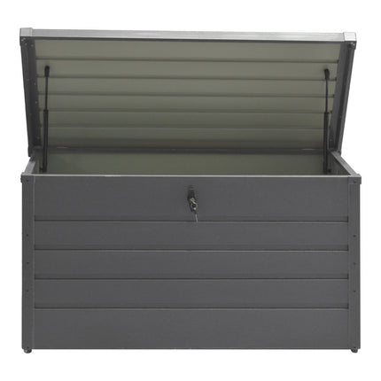 Grey 350L Metal Outdoor Garden Lockable Storage Box