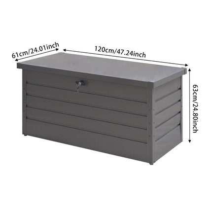 Grey 350L Metal Outdoor Garden Lockable Storage Box