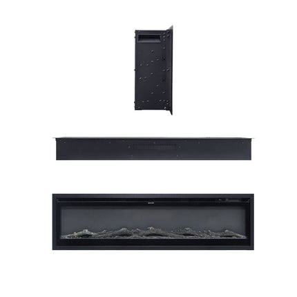 80 Inch Wall Mounted Freestanding Electric Fireplace with Remote 12 Flame Colours