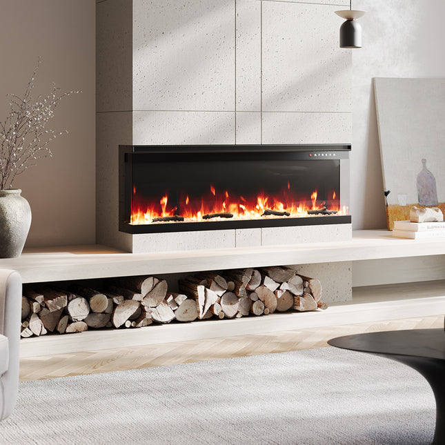 50 inch Recessed and Freestanding Electric Fireplace with Remote Control