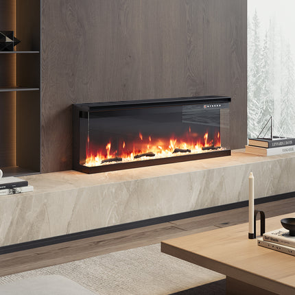 50 inch Recessed and Freestanding Electric Fireplace with Remote Control