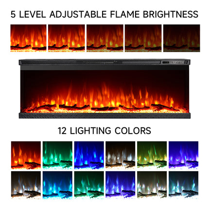 50 inch Electric Fireplace with Remote Control and 5 modes